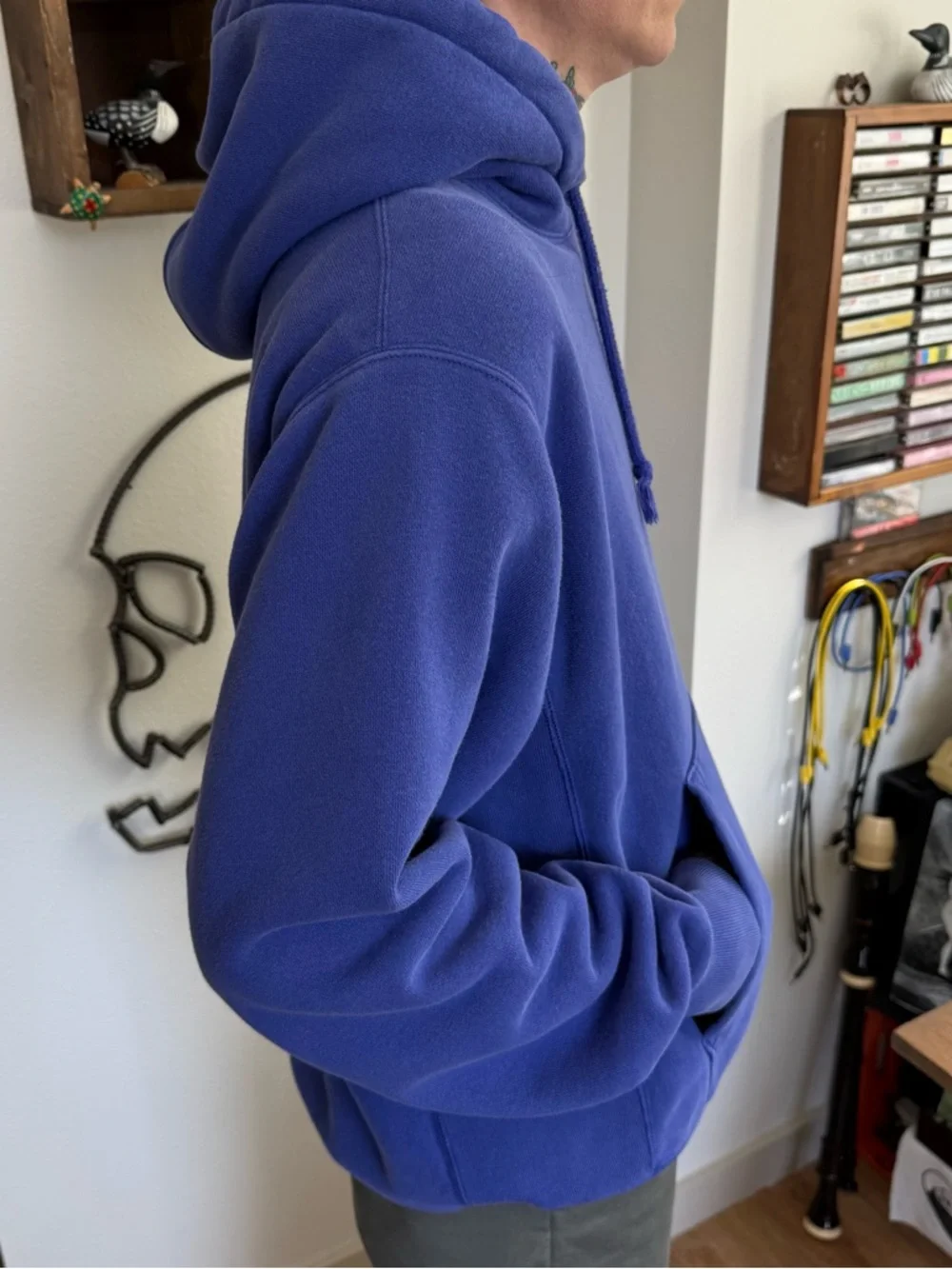 Vintage 2000s Champion Reverse Weave Blue Hoodie ~ Size Medium
